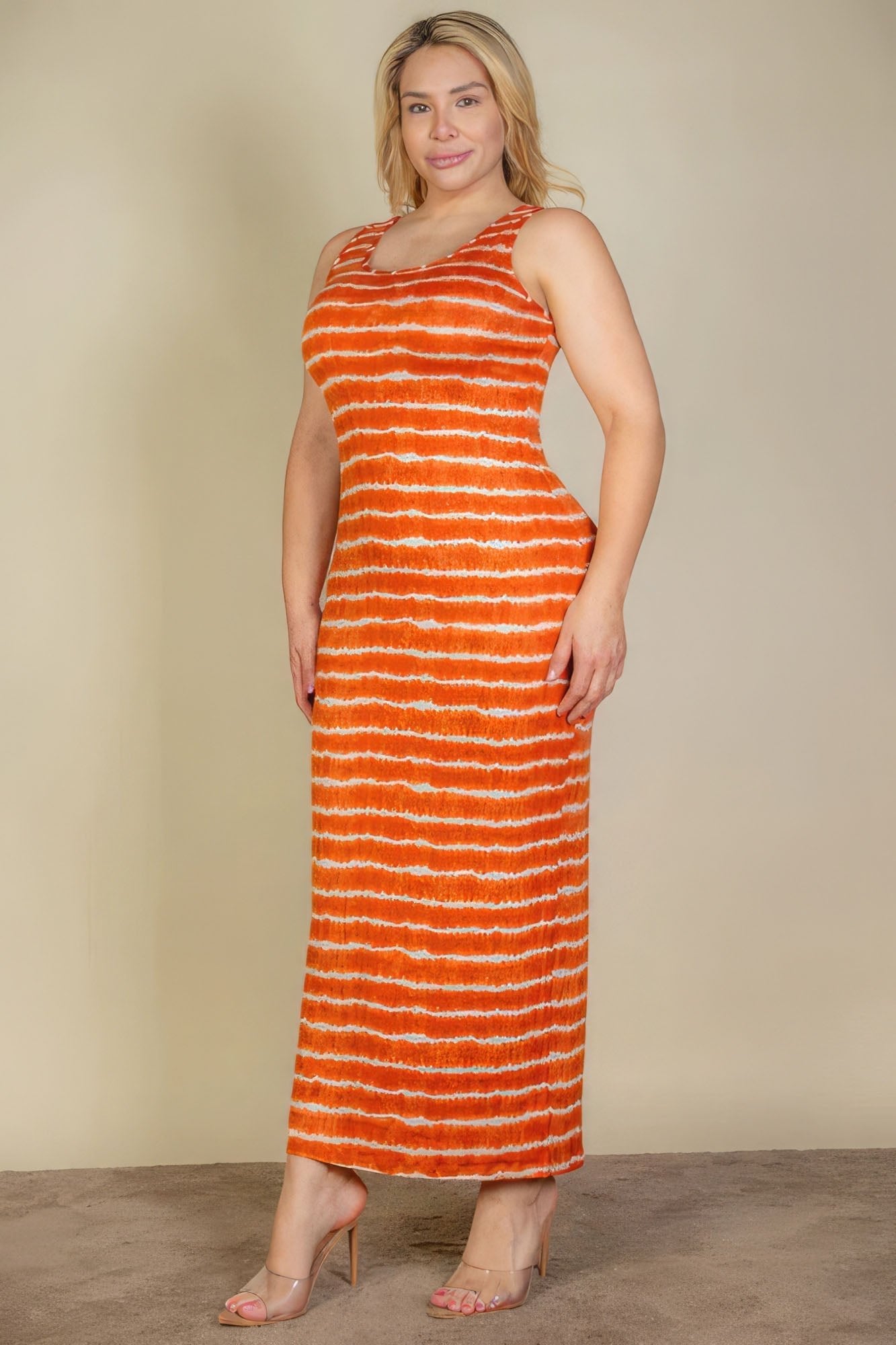 Plus Size Tie Dye Printed Tank Bodycon Maxi Dress - Premium  from ZLA - Just $20.50! Shop now at ZLA
