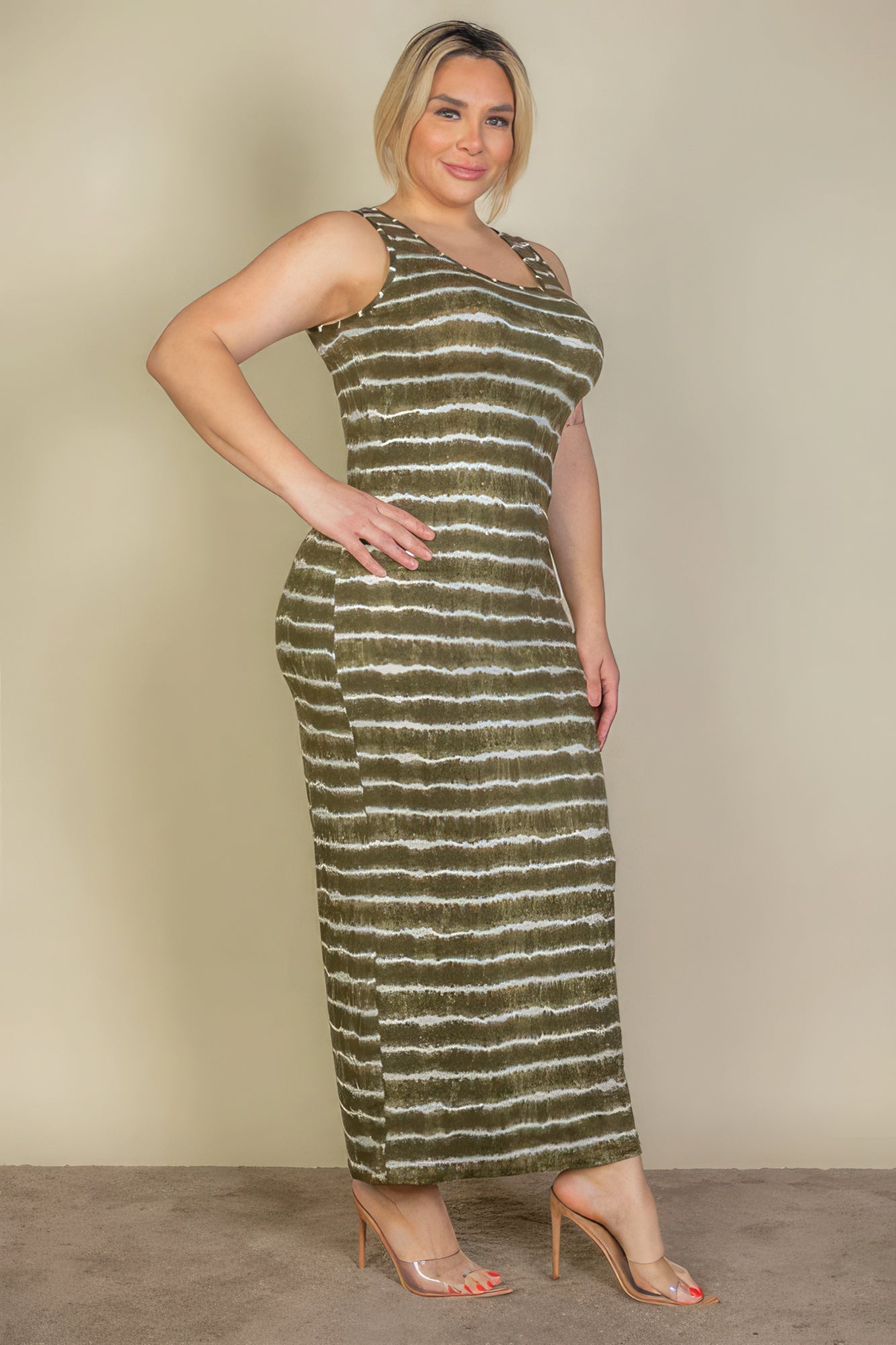 Plus Size Tie Dye Printed Tank Bodycon Maxi Dress - Premium  from ZLA - Just $20.50! Shop now at ZLA