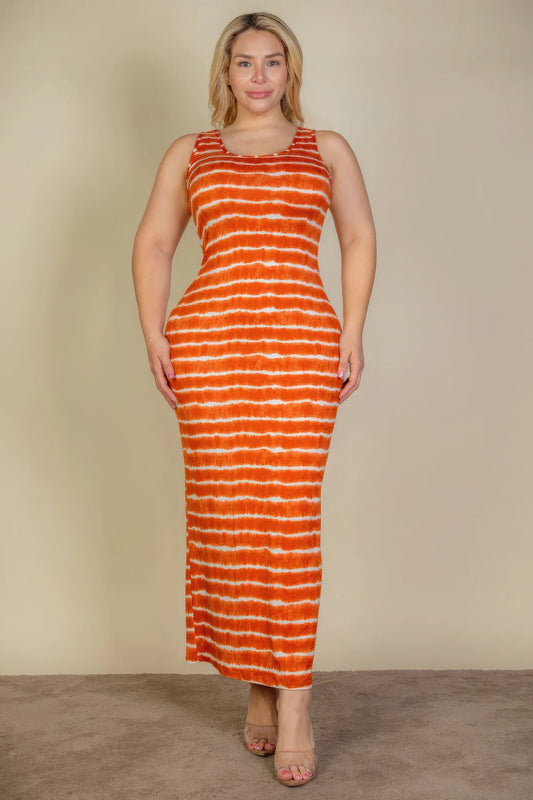 Plus Size Tie Dye Printed Tank Bodycon Maxi Dress - Premium  from ZLA - Just $20.50! Shop now at ZLA