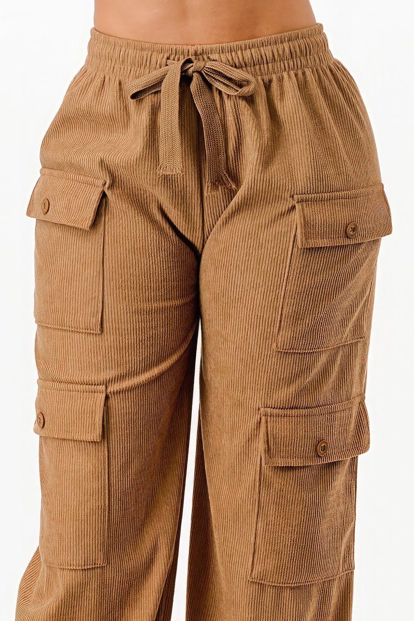 Solid Corduroy Cargo Pants - Premium  from ZLA - Just $20! Shop now at ZLA