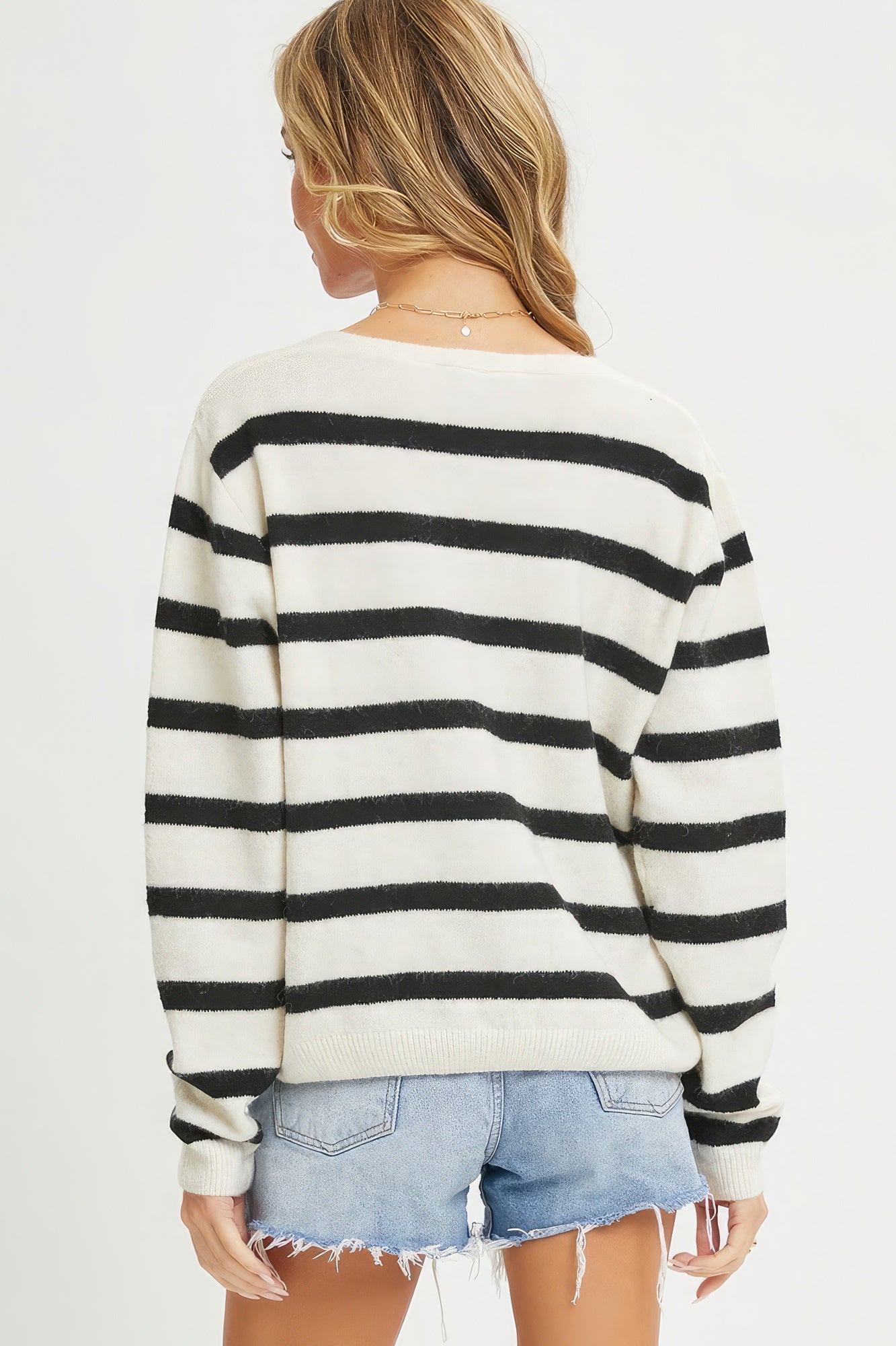 Striped Cardigan With Heart Patch - Premium  from ZLA - Just $69! Shop now at ZLA