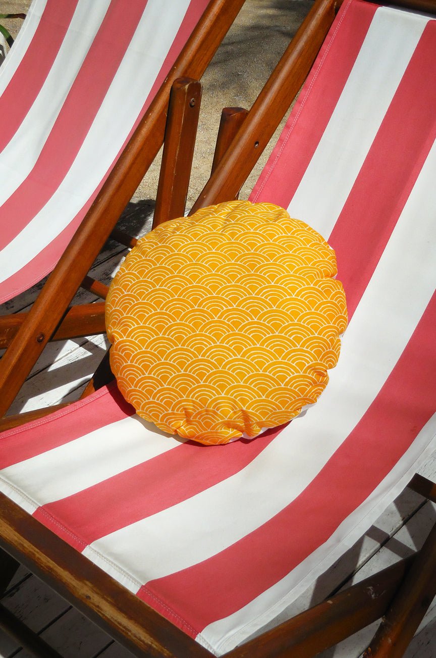 Sunny Wave Round Batik Decorative Round Pillow Cover 16" - Premium  from BrunnaCo - Just $47.50! Shop now at ZLA