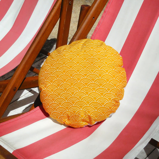 Sunny Wave Round Batik Decorative Round Pillow Cover 16" - Premium  from BrunnaCo - Just $47.50! Shop now at ZLA
