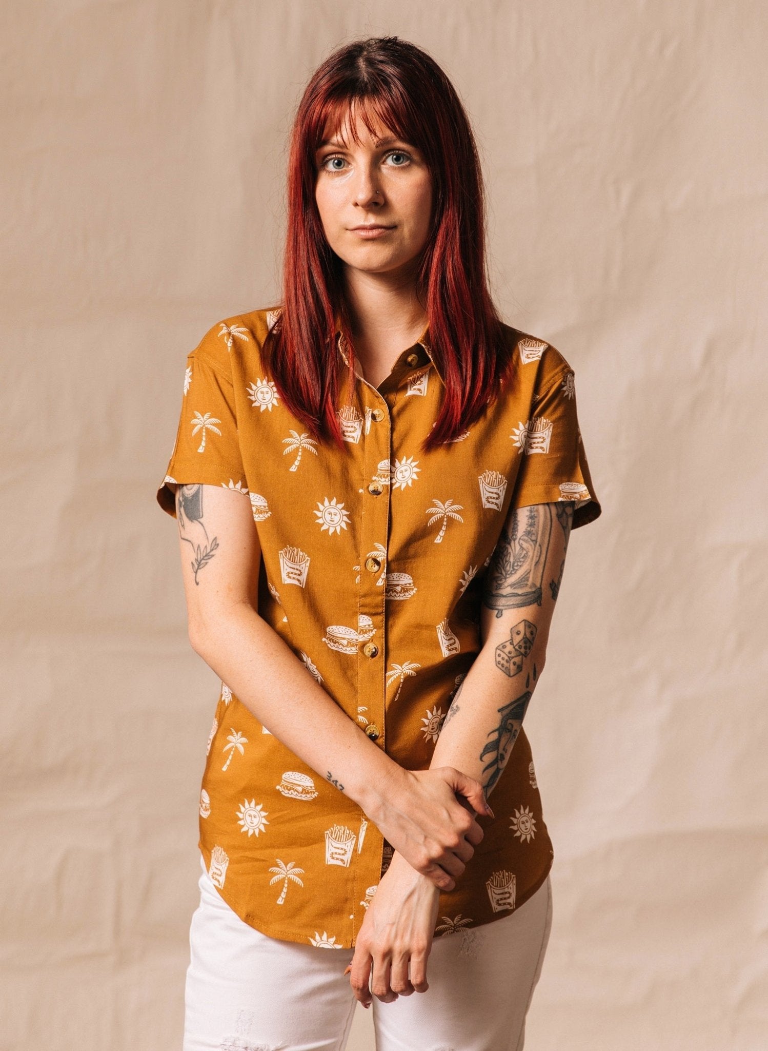 Take It Greasy Women's Button-Up Top - Premium  from Pyknic - Just $48! Shop now at ZLA