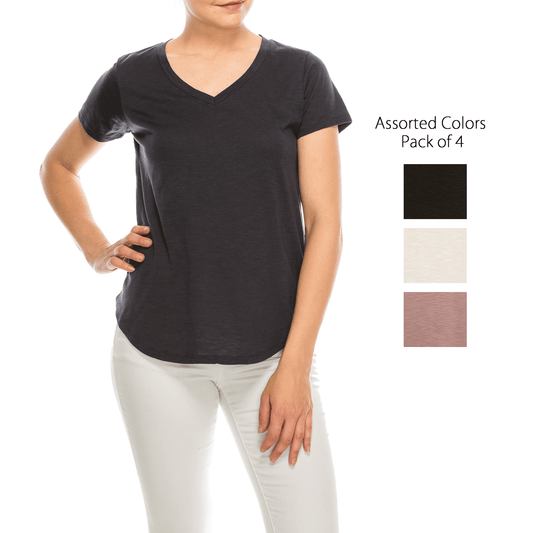 Urban Diction 4 Pack Women's Neutral Colored V-neck T-Shirts - Premium  from Wonderful And Young - Just $30.99! Shop now at ZLA