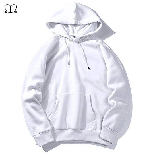 Warm Fleece Hoodies Men Sweatshirts 2021 New Spring Autumn Solid White Color Hip Hop Streetwear Hoody Man's Clothing EU SZIE XXL - Premium  from ZLA - Just $13.98! Shop now at ZLA