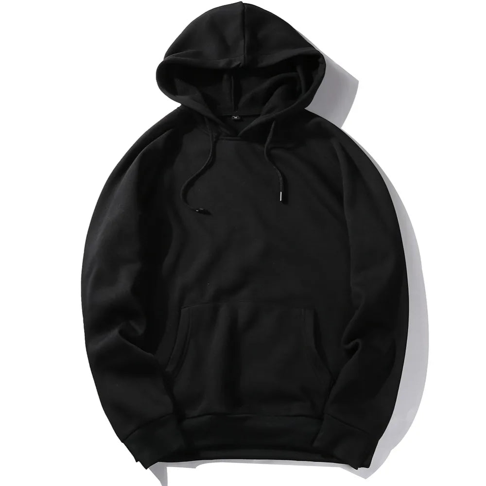 Warm Fleece Hoodies Men Sweatshirts 2021 New Spring Autumn Solid White Color Hip Hop Streetwear Hoody Man's Clothing EU SZIE XXL - Premium  from ZLA - Just $13.98! Shop now at ZLA