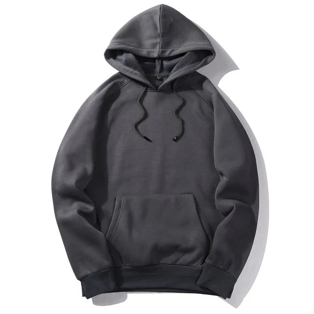 Warm Fleece Hoodies Men Sweatshirts 2021 New Spring Autumn Solid White Color Hip Hop Streetwear Hoody Man's Clothing EU SZIE XXL - Premium  from ZLA - Just $13.98! Shop now at ZLA