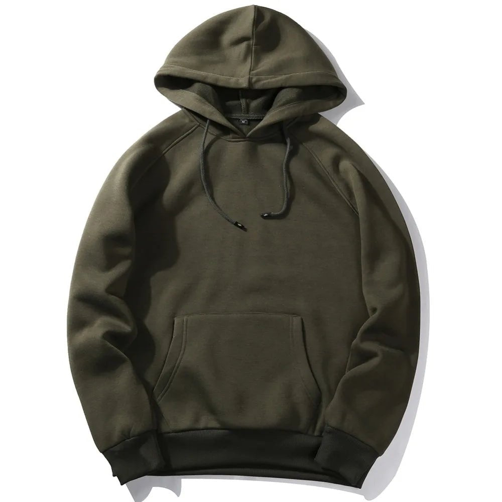 Warm Fleece Hoodies Men Sweatshirts 2021 New Spring Autumn Solid White Color Hip Hop Streetwear Hoody Man's Clothing EU SZIE XXL - Premium  from ZLA - Just $13.98! Shop now at ZLA