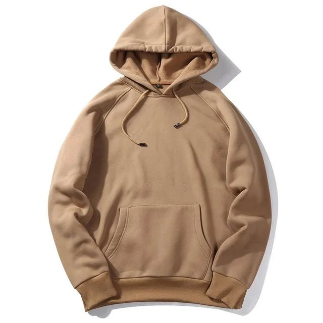 Warm Fleece Hoodies Men Sweatshirts 2021 New Spring Autumn Solid White Color Hip Hop Streetwear Hoody Man's Clothing EU SZIE XXL - Premium  from ZLA - Just $13.98! Shop now at ZLA