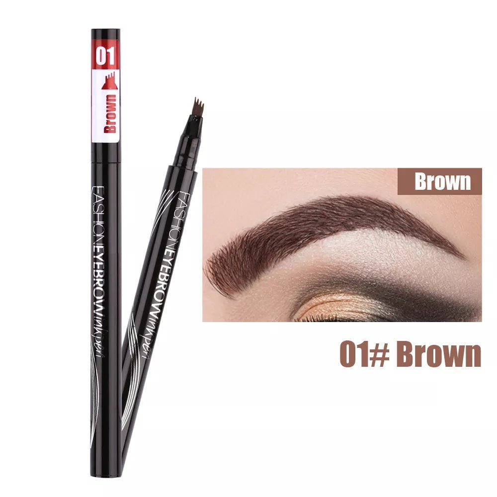 Waterproof Natural Eyebrow Pen Four-claw Eye Brow Tint Makeup three Colors Eyebrow Pencil Brown Black Grey Brush Cosmetics - Premium  from ZLA - Just $6.12! Shop now at ZLA
