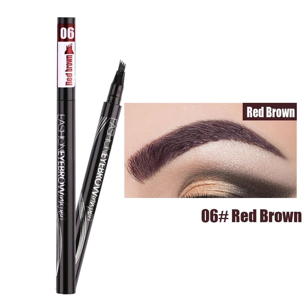 Waterproof Natural Eyebrow Pen Four-claw Eye Brow Tint Makeup three Colors Eyebrow Pencil Brown Black Grey Brush Cosmetics - Premium  from ZLA - Just $6.12! Shop now at ZLA