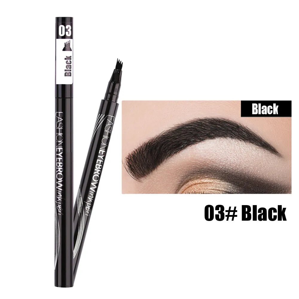 Waterproof Natural Eyebrow Pen Four-claw Eye Brow Tint Makeup three Colors Eyebrow Pencil Brown Black Grey Brush Cosmetics - Premium  from ZLA - Just $6.12! Shop now at ZLA