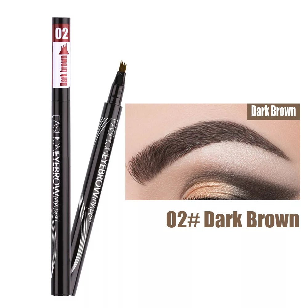 Waterproof Natural Eyebrow Pen Four-claw Eye Brow Tint Makeup three Colors Eyebrow Pencil Brown Black Grey Brush Cosmetics - Premium  from ZLA - Just $6.12! Shop now at ZLA