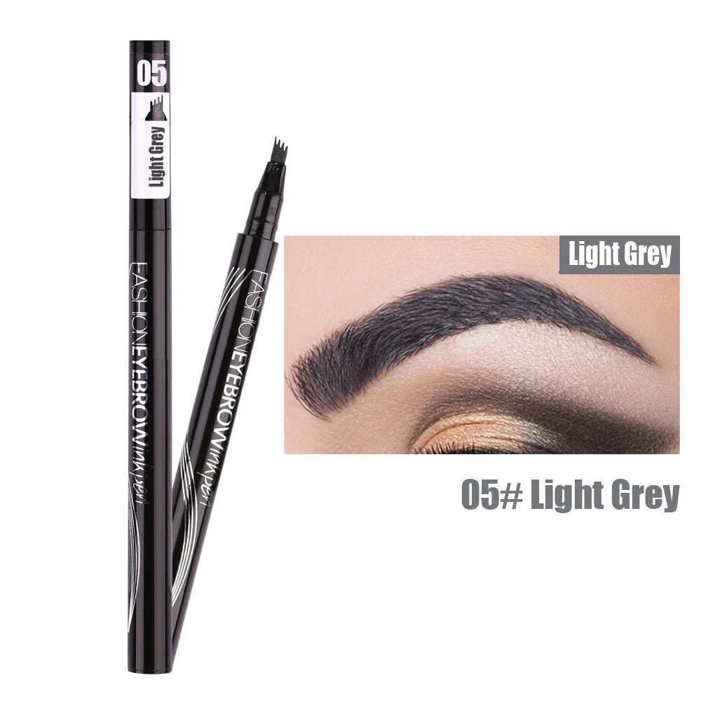 Waterproof Natural Eyebrow Pen Four-claw Eye Brow Tint Makeup three Colors Eyebrow Pencil Brown Black Grey Brush Cosmetics - Premium  from ZLA - Just $6.12! Shop now at ZLA