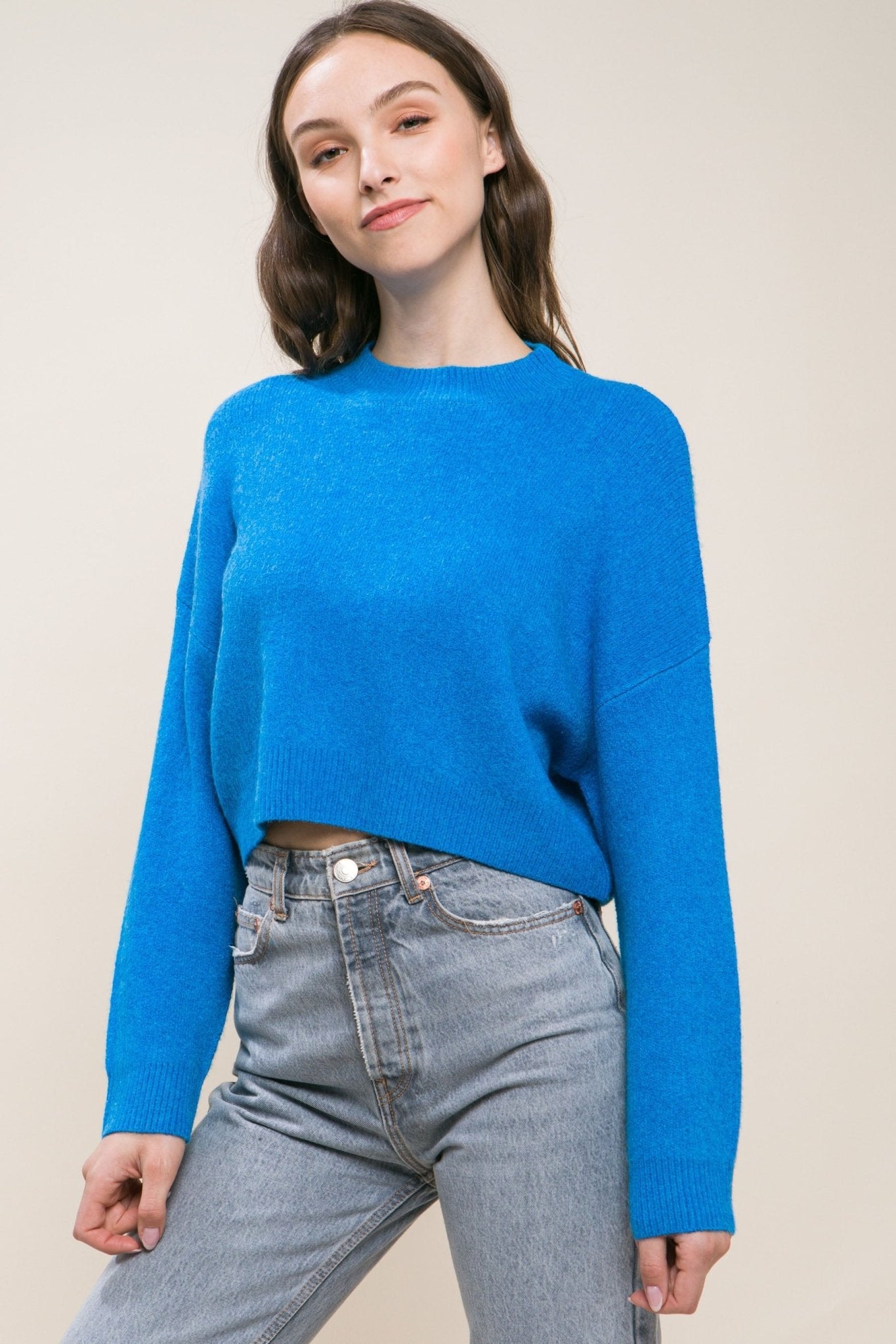 Wool Blend Cropped Sweater Top - Premium  from ZLA - Just $27.50! Shop now at ZLA