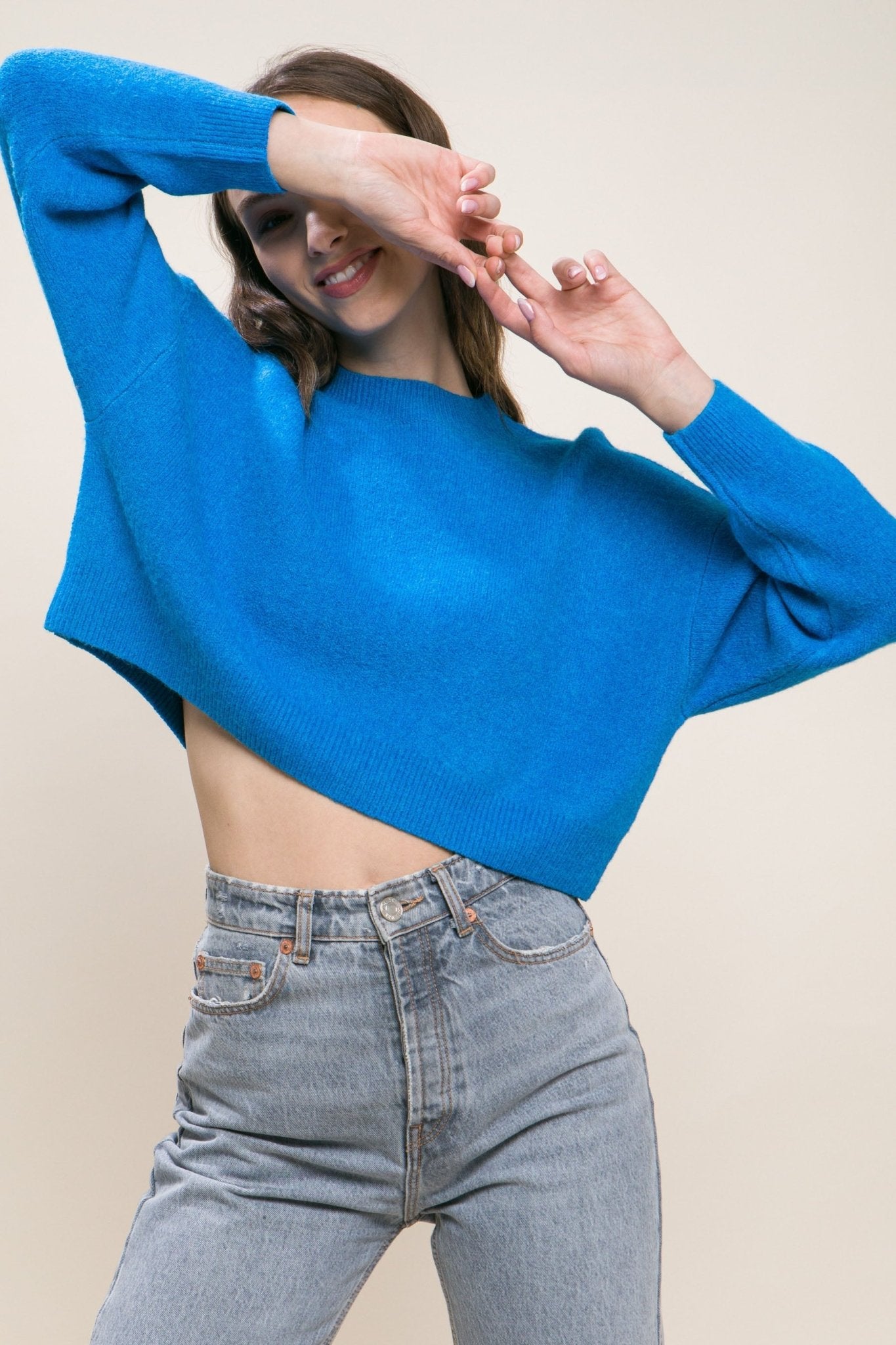 Wool Blend Cropped Sweater Top - Premium  from ZLA - Just $27.50! Shop now at ZLA