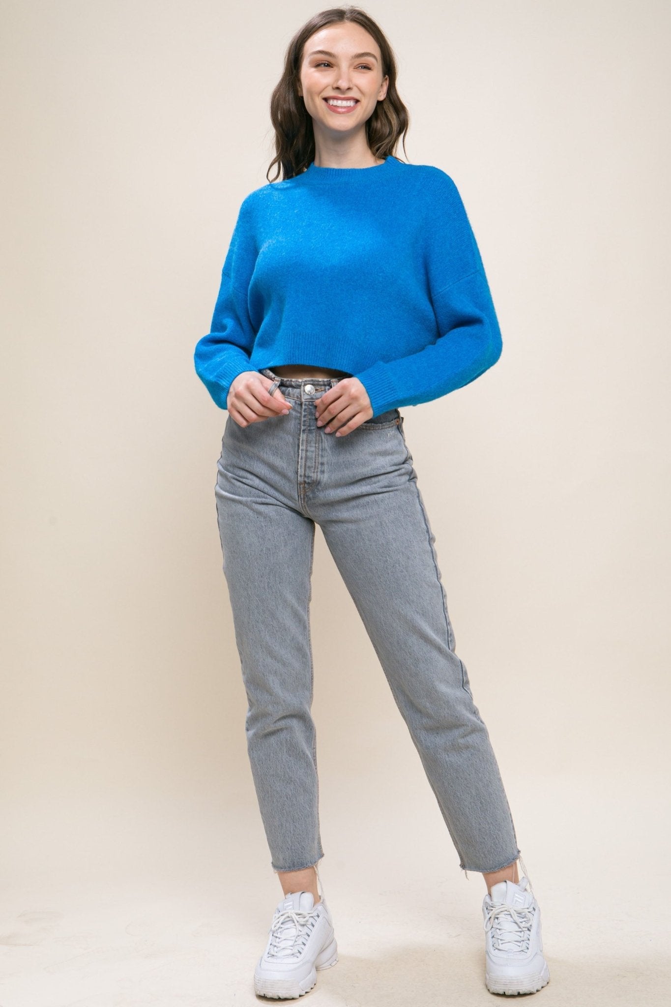 Wool Blend Cropped Sweater Top - Premium  from ZLA - Just $27.50! Shop now at ZLA