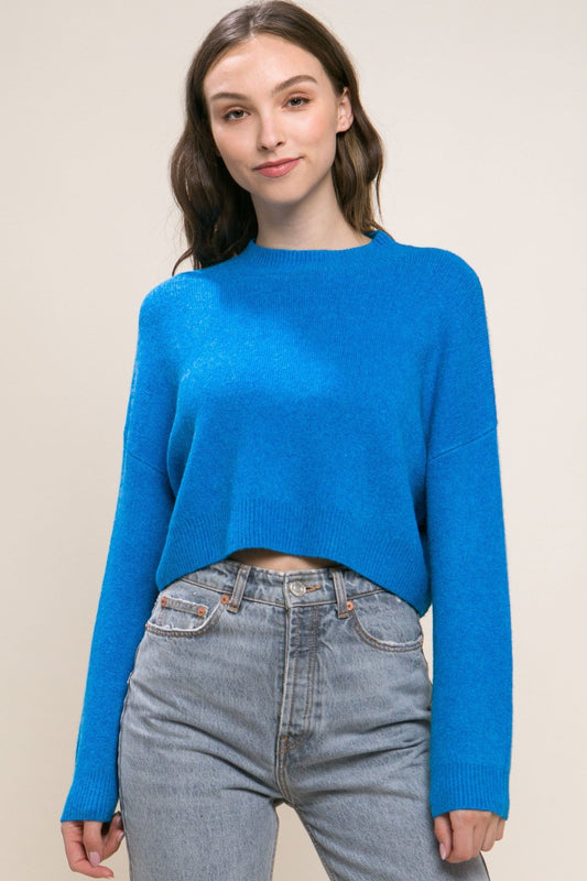 Wool Blend Cropped Sweater Top - Premium  from ZLA - Just $27.50! Shop now at ZLA